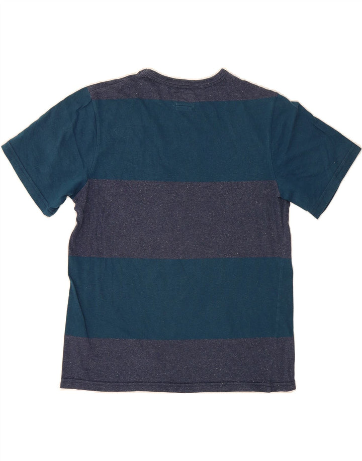 VANS Womens T-Shirt Top UK 12 Medium Blue Colourblock Cotton Vintage Vans and Second-Hand Vans from Messina Hembry 