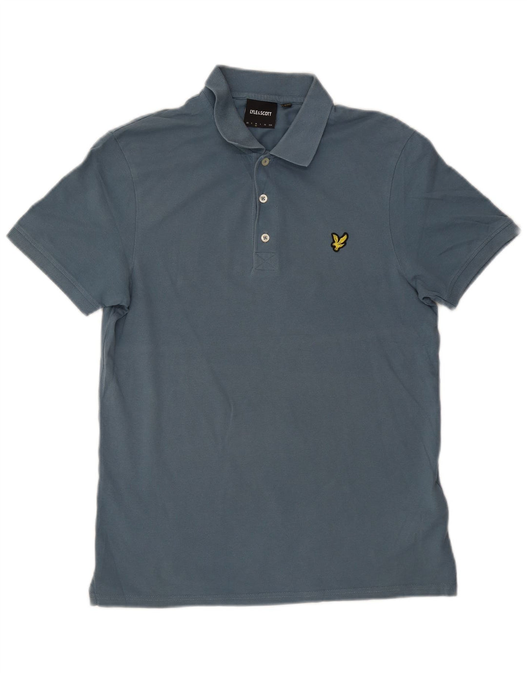 Мужская рубашка-поло Lyle & Scott, хлопок среднего синего цвета