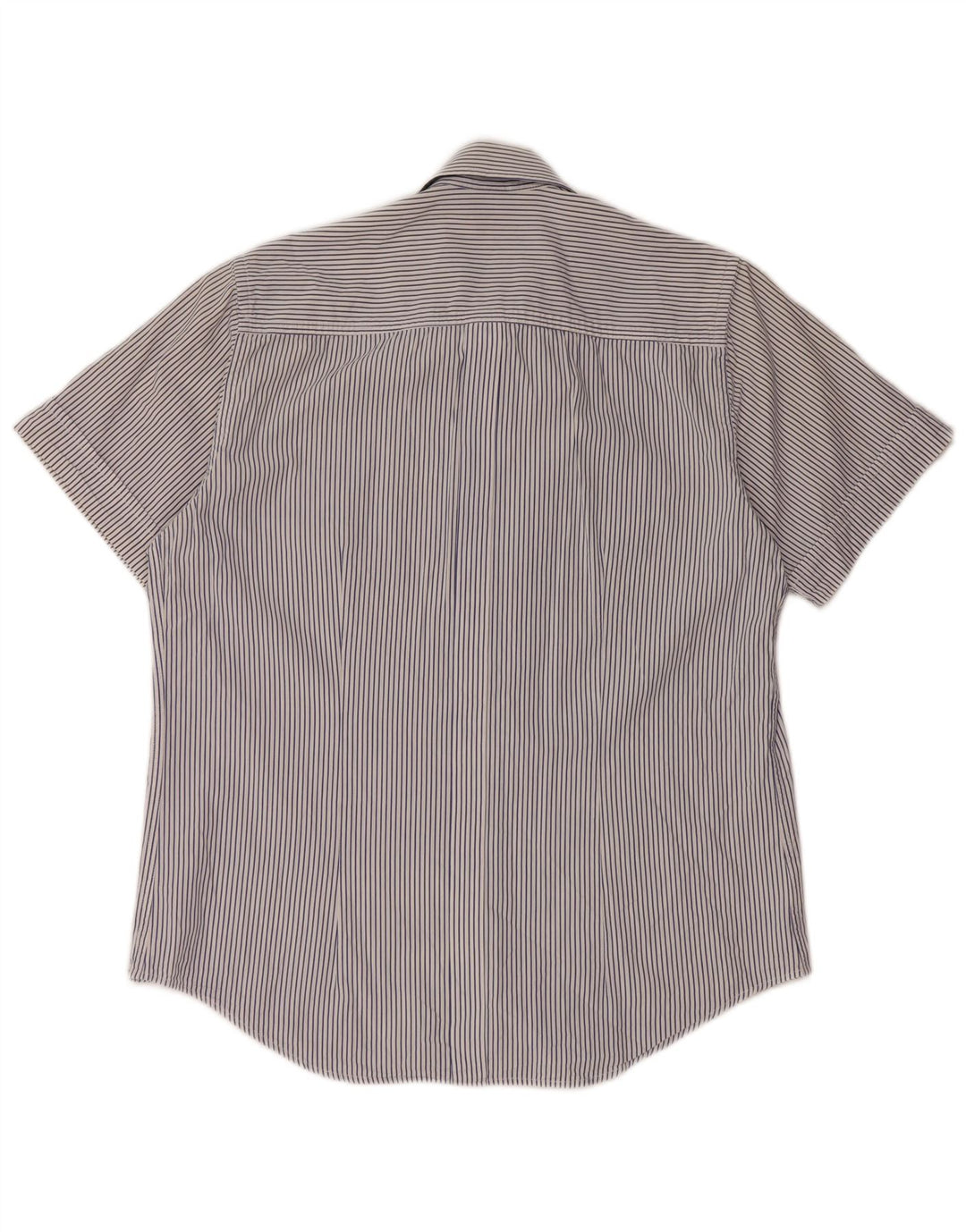 SERGIO TACCHINI Мужская рубашка с коротким рукавом, средний темно-синий в тонкую полоску, хлопок