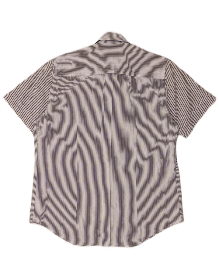 SERGIO TACCHINI Мужская рубашка с коротким рукавом, средний темно-синий в тонкую полоску, хлопок