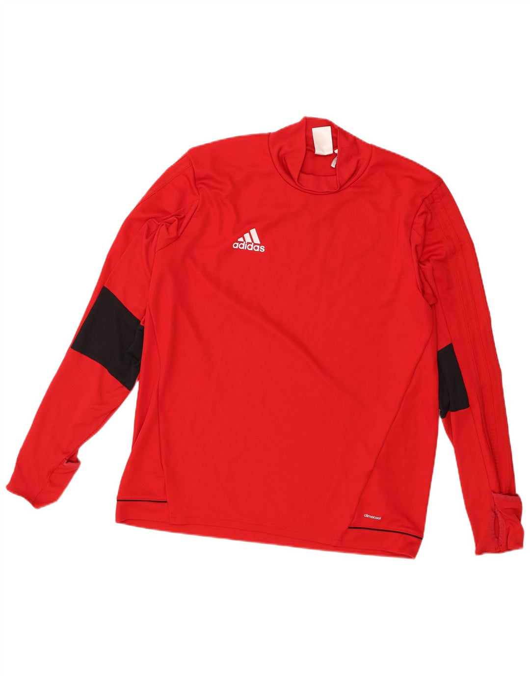 Мужской топ Adidas Climacool с длинным рукавом, большой красный, полиэстер с цветными блоками