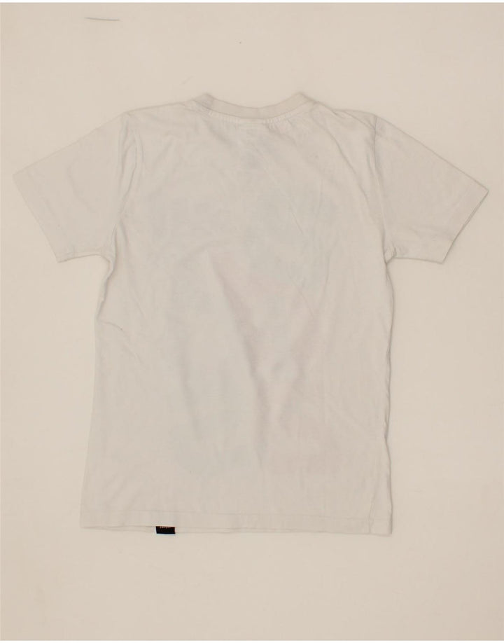 ADIDAS Boys Graphic T-Shirt Top 9-10 Years White Vintage Adidas and Second-Hand Adidas from Messina Hembry 