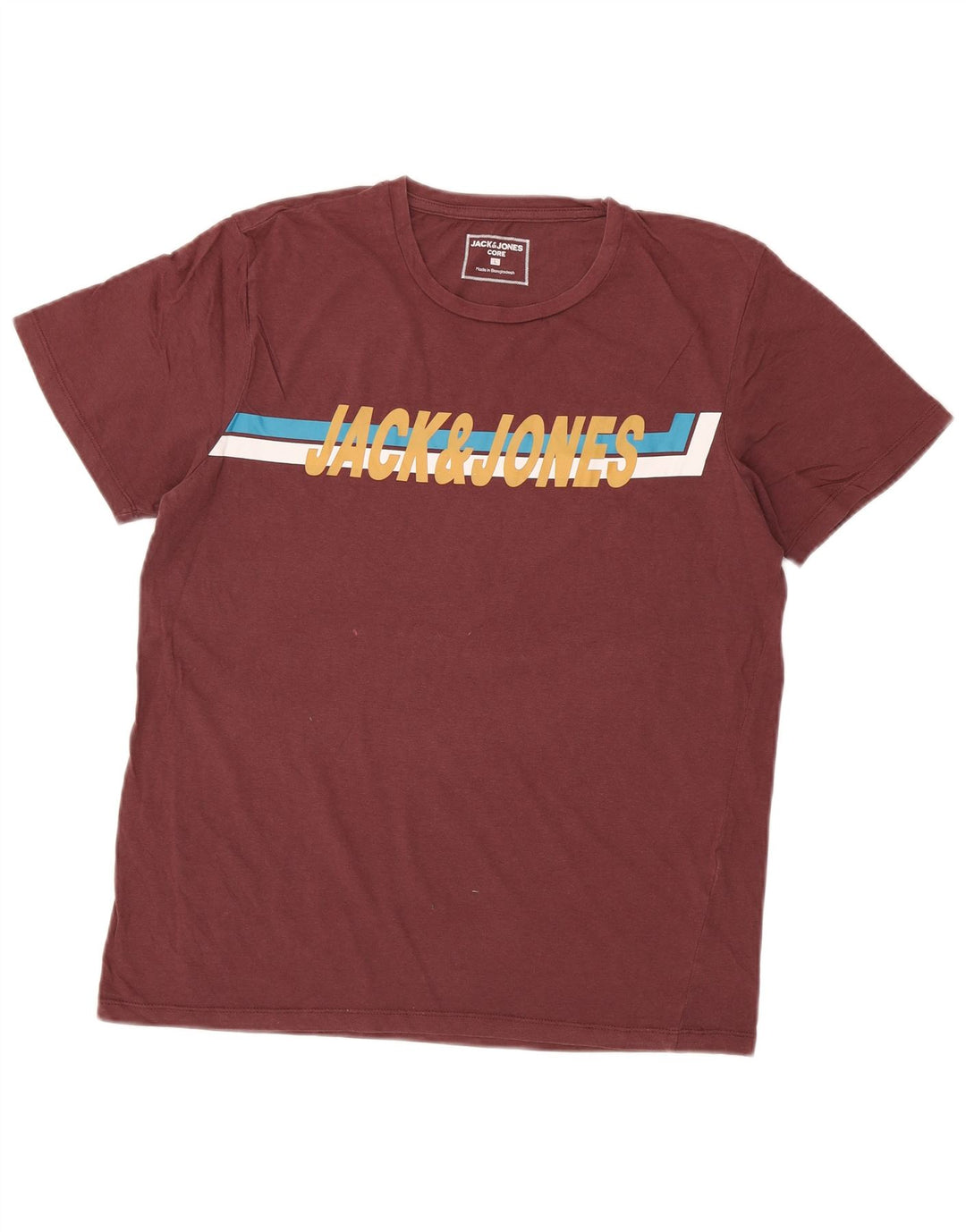 Мужская футболка с рисунком Jack & Jones, большой бордовый цвет