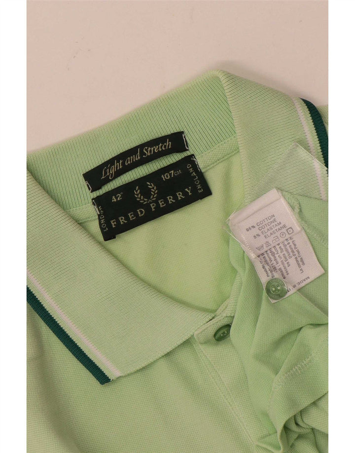 Мужская легкая и эластичная рубашка-поло Fred Perry среднего зеленого цвета, хлопок