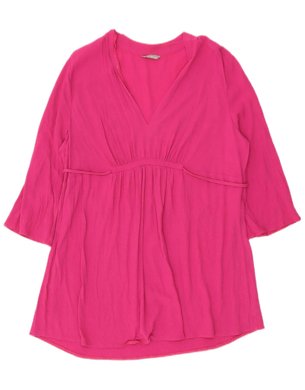 Женское платье-туника с рукавом 3/4 Marks & Spencer UK 20 2XL розовое вискоза