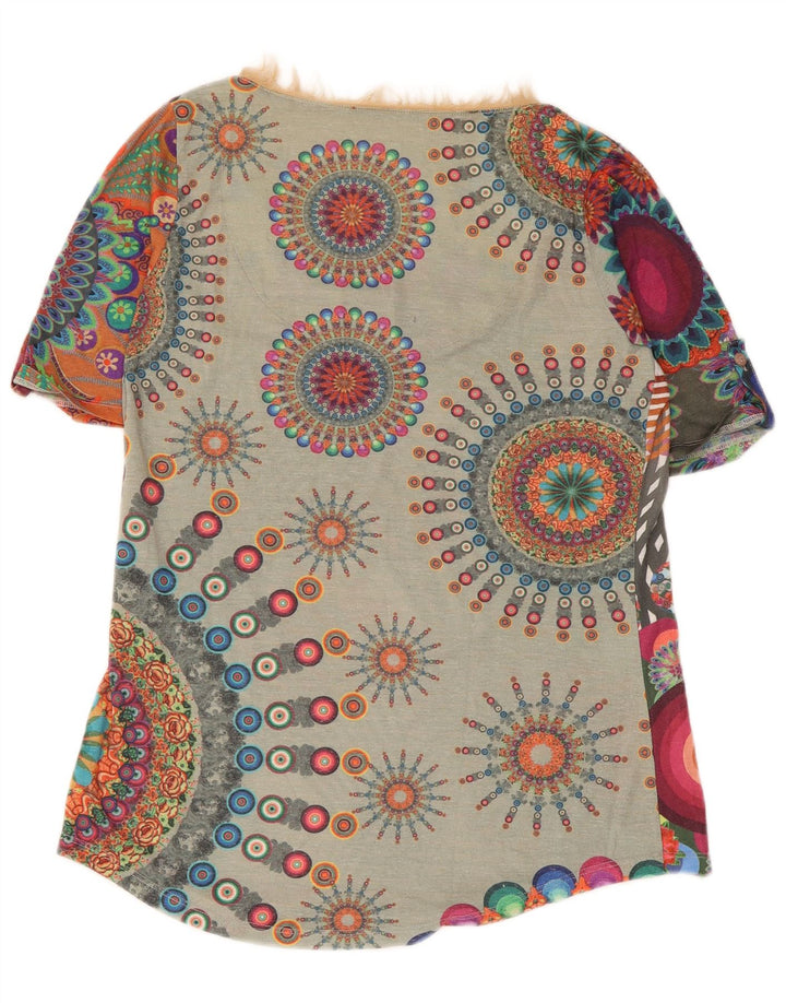 Женская блузка Desigual Top UK 14, большая разноцветная с цветочным принтом
