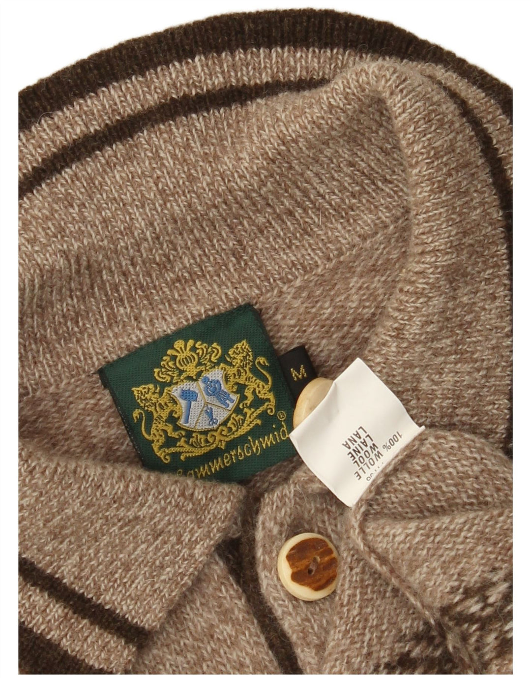 HAMMERSCHMID Мужской свитер-поло с рисунком, средний коричневый в крапинку