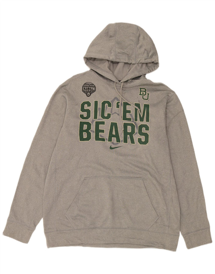 Мужской джемпер с капюшоном с рисунком Nike Baylor Bears, большой серый полиэстер