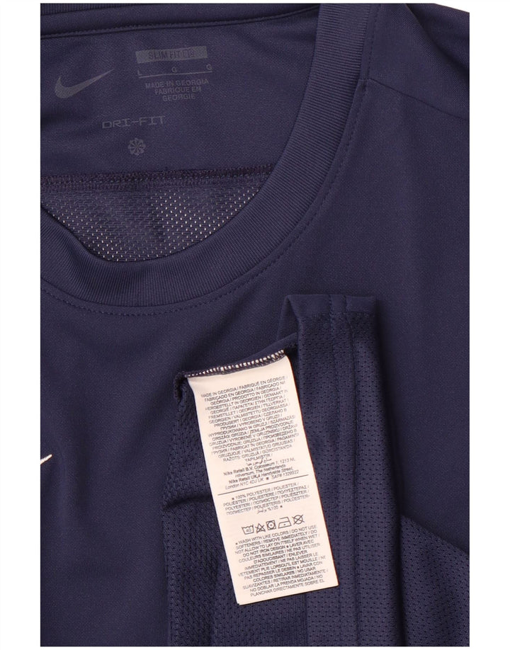 Мужской топ NIKE Dri Fit Slim Fit с длинными рукавами, большой размер, темно-синий, полиэстер