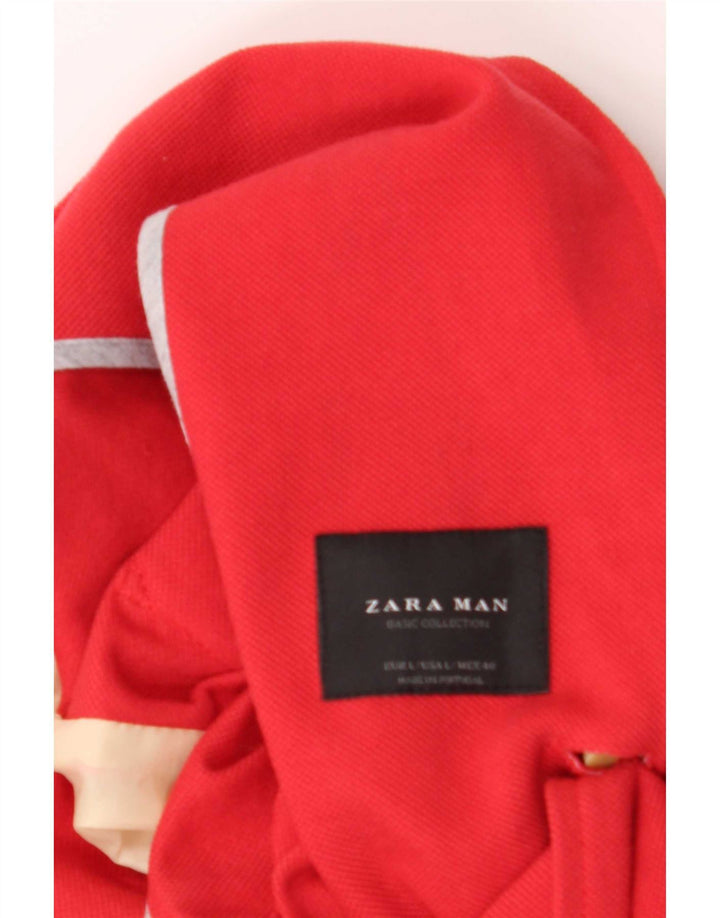Zara Мужской пиджак на двух пуговицах UK 40, большой красный хлопок