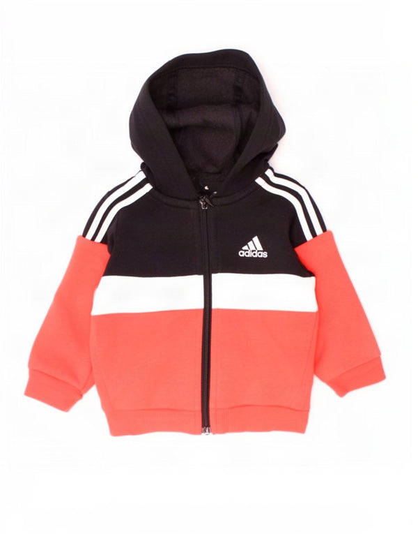 Свитер с капюшоном на молнии Adidas для мальчиков 3–6 месяцев, разноцветный, с цветными блоками