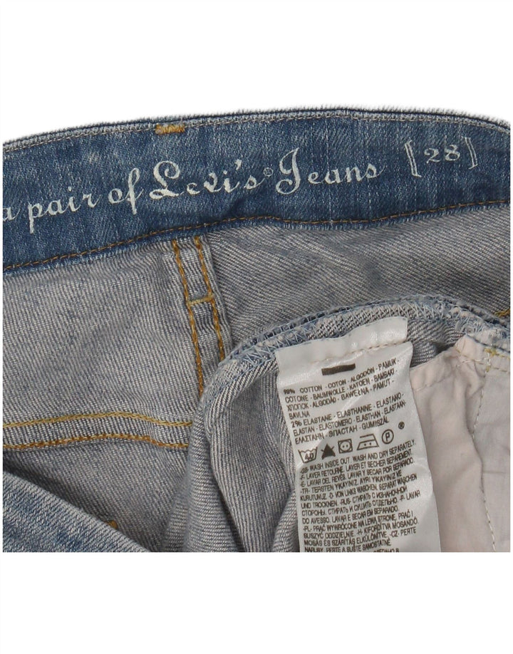 Женские джинсовые шорты LEVI'S W28, хлопок среднего синего цвета