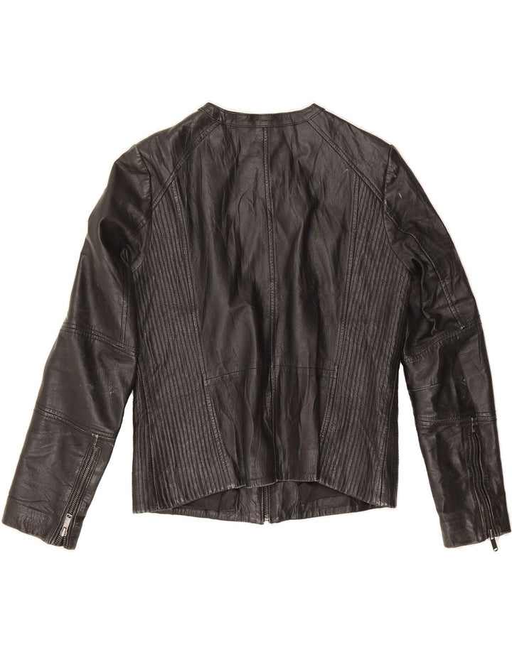 CONBIPEL Womens Leather Jacket IT 46 Large Black Leather Vintage Conbipel and Second-Hand Conbipel from Messina Hembry 