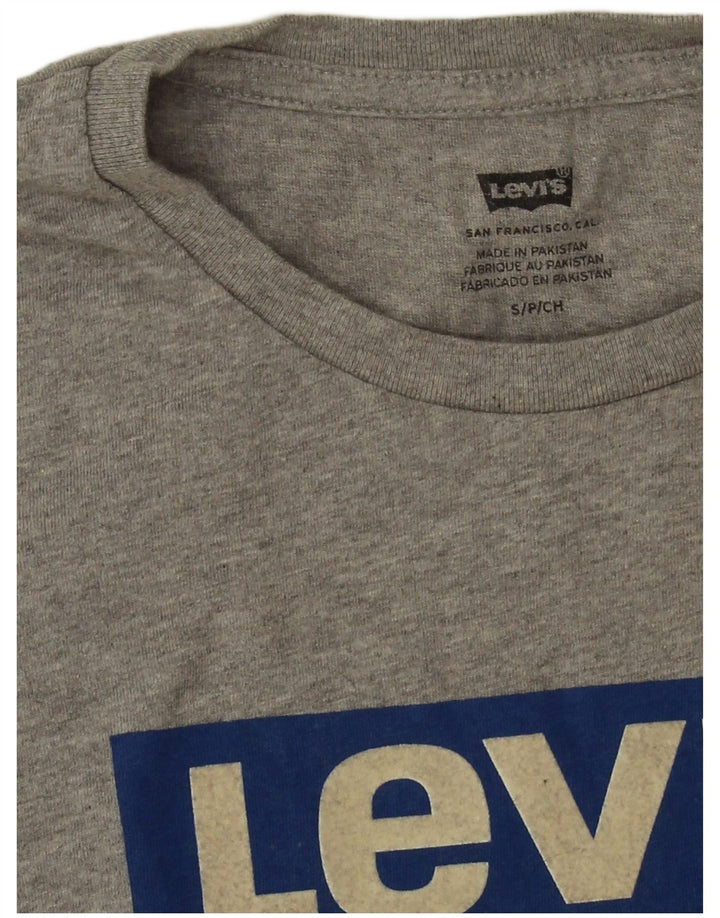 Мужская футболка с рисунком Levi's, маленький серый хлопковый топ в крапинку