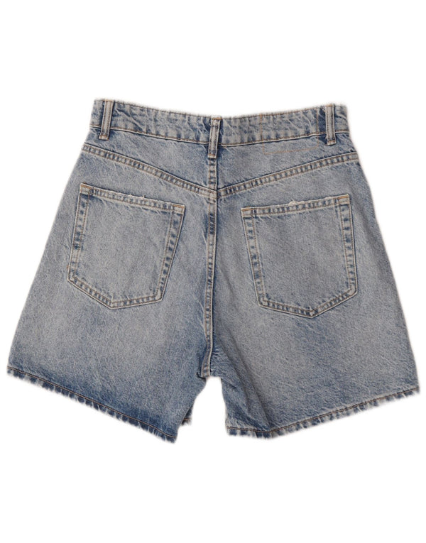 Женские джинсовые шорты с высокой талией Zara EU 38, маленькие, W28, синие, хлопок
