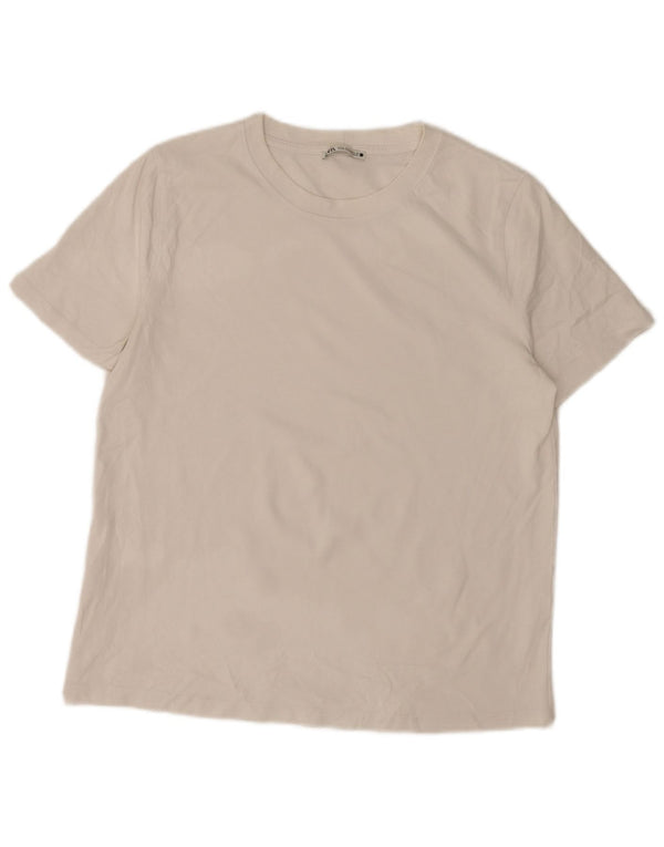 Женская футболка Zara Top UK 16, большой белый хлопок