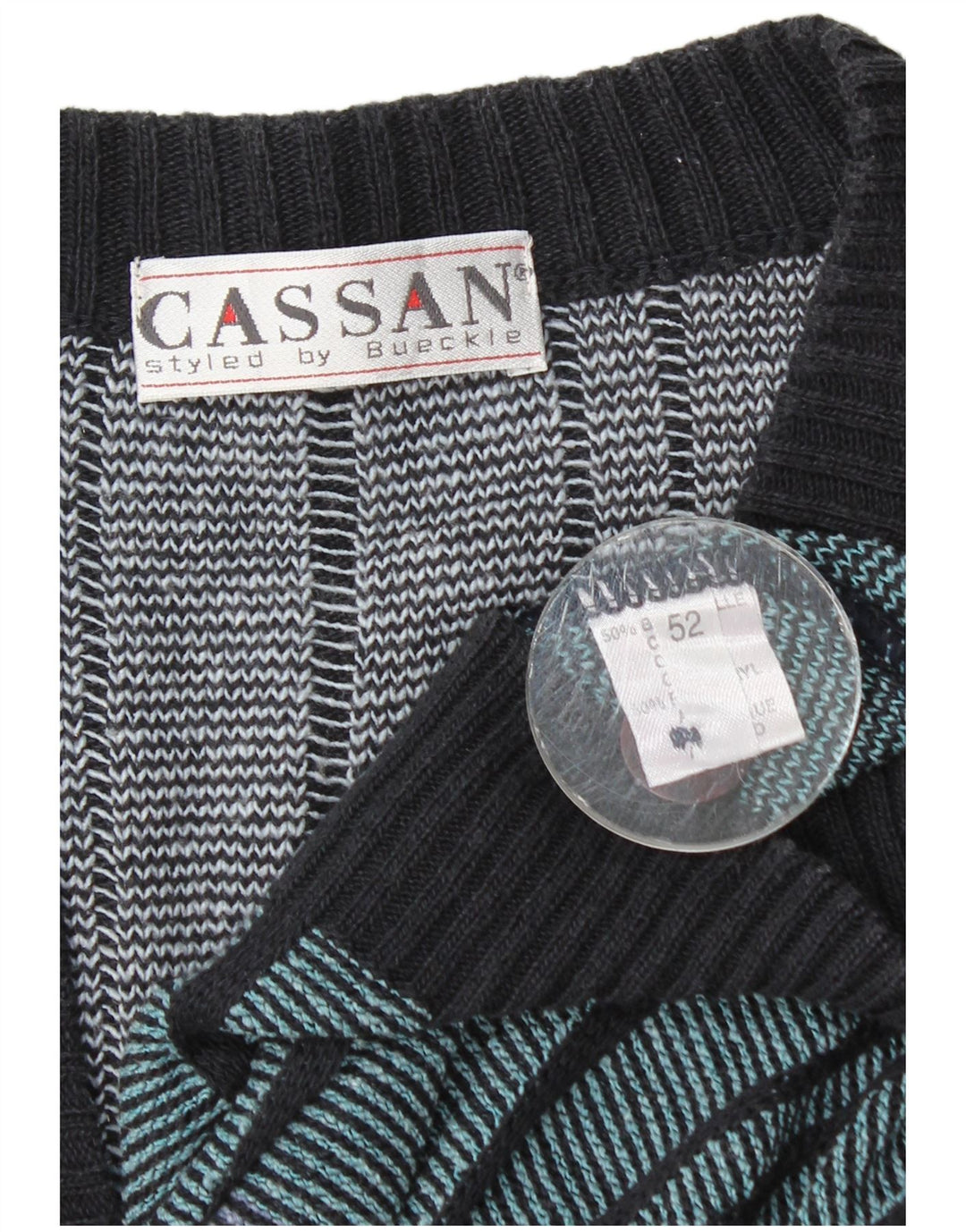 Мужской кардиган Cassan IT 52, хлопок в большую разноцветную полоску