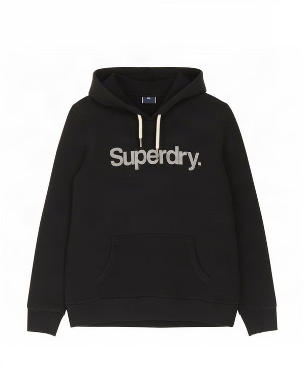 Женский джемпер с капюшоном Superdry UK 10, маленький, черный, хлопок