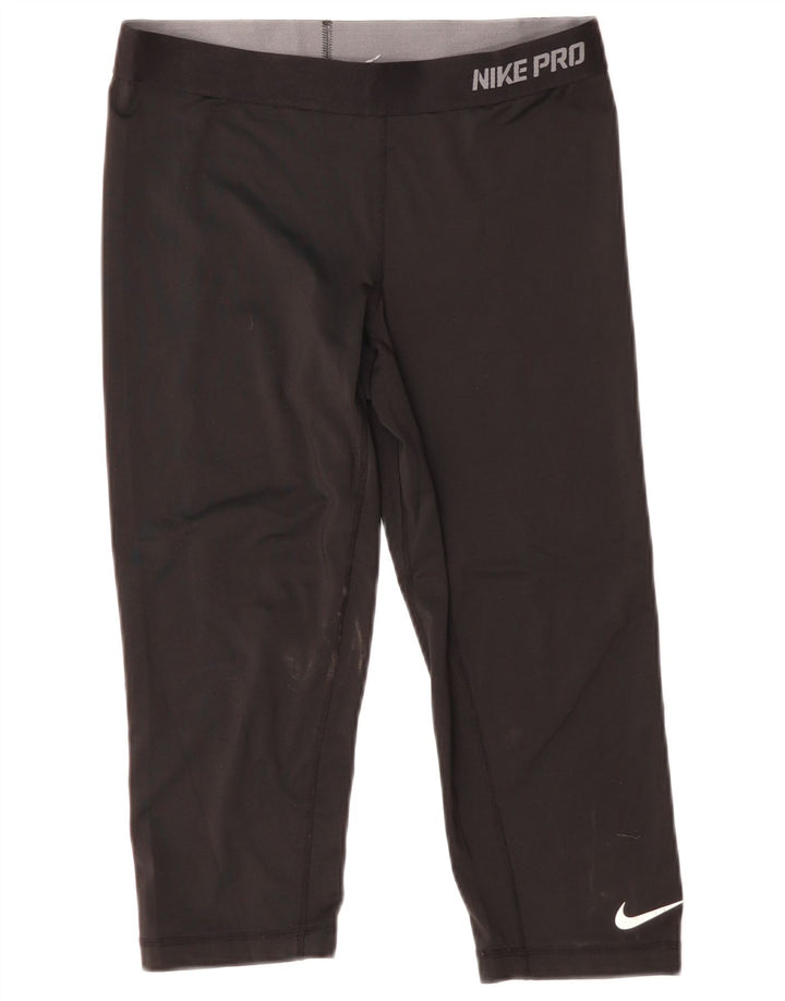 Женские леггинсы-капри с рисунком Nike UK 26, большие размеры, черный полиэстер