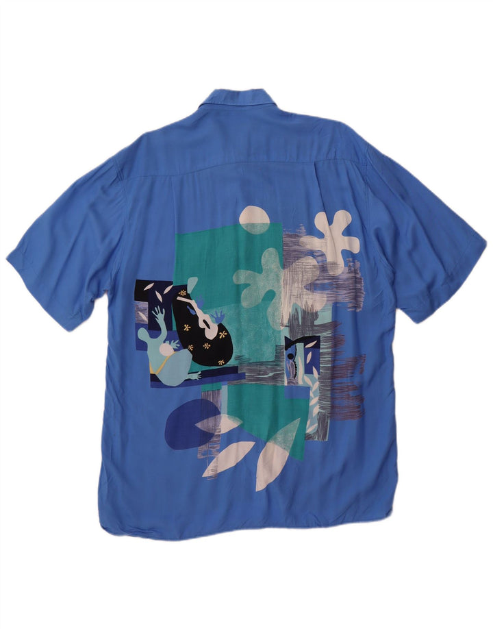 Мужская рубашка с коротким рукавом Studio Coletti, размер 15, 39/40, средний синий