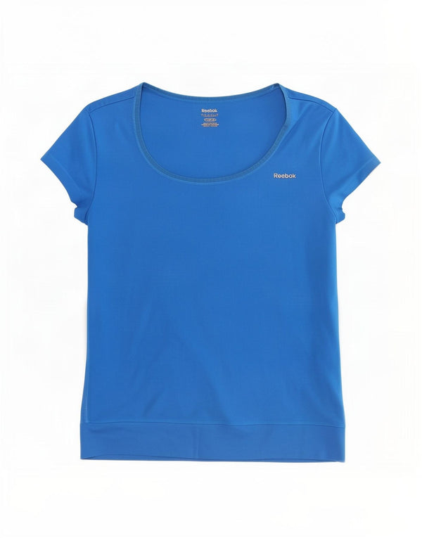 Женская футболка Reebok Top UK 8/10, маленькая, синяя, полиэстер