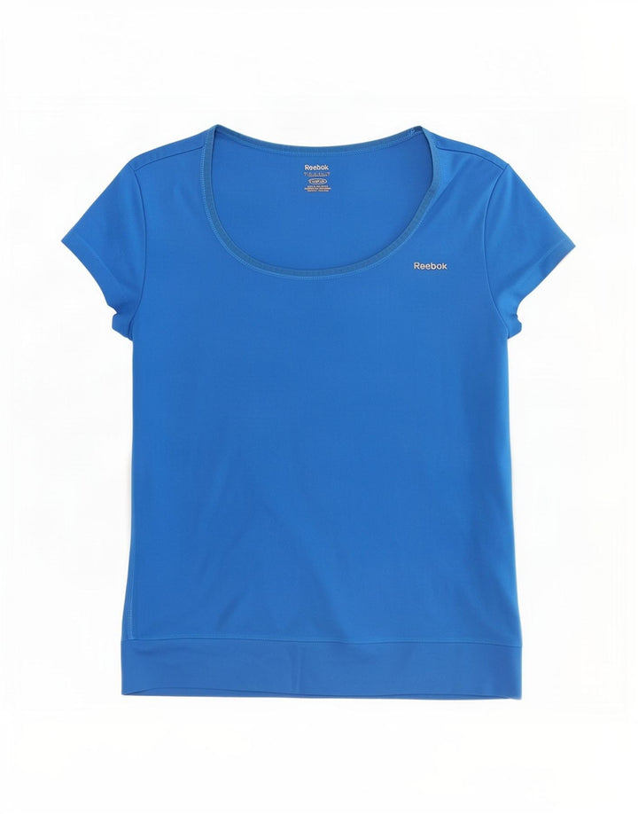 Женская футболка Reebok Top UK 8/10, маленькая, синяя, полиэстер