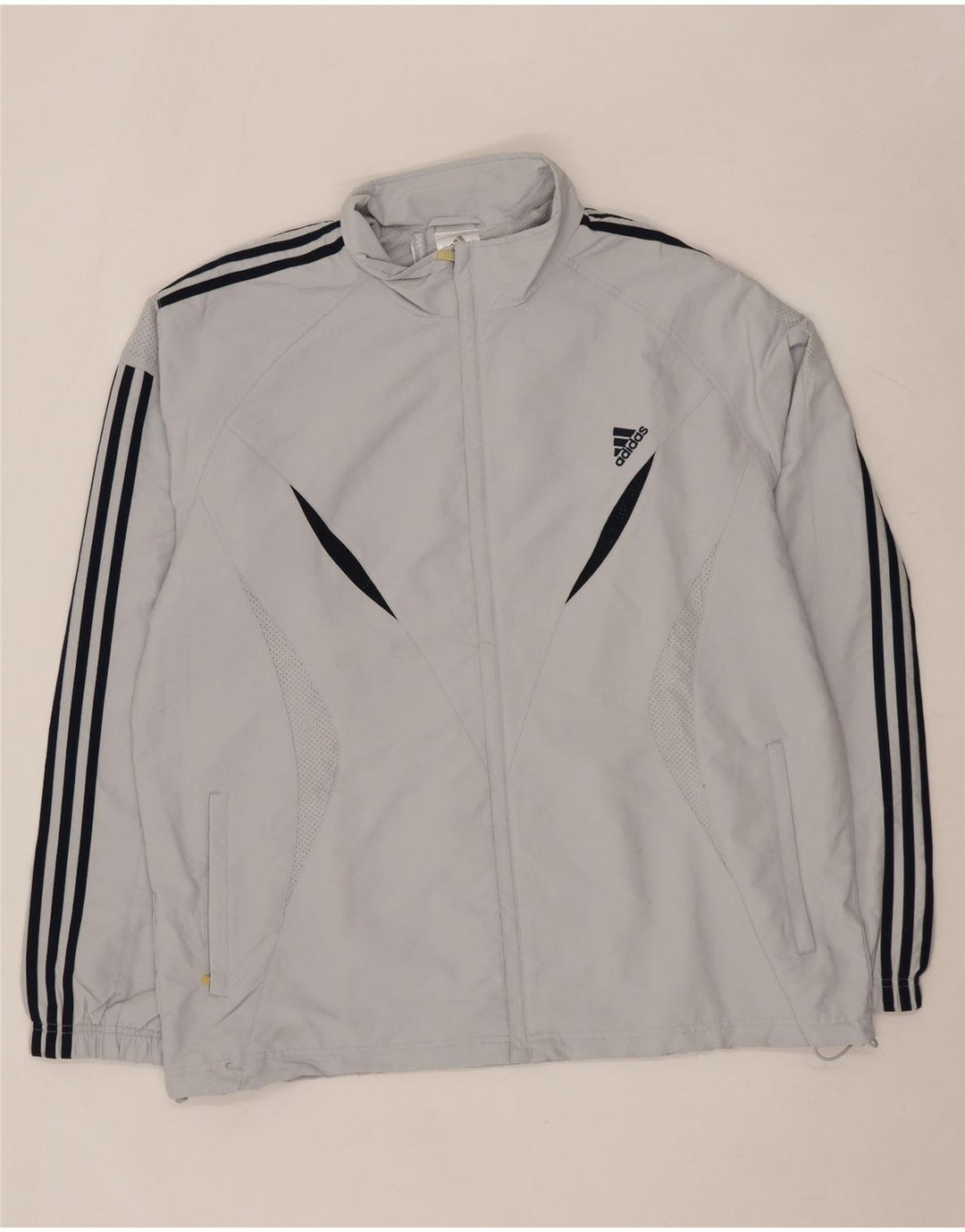 Мужская дождевик ADIDAS Clima 365 UK 42 XL, серый полиэстер с цветными блоками