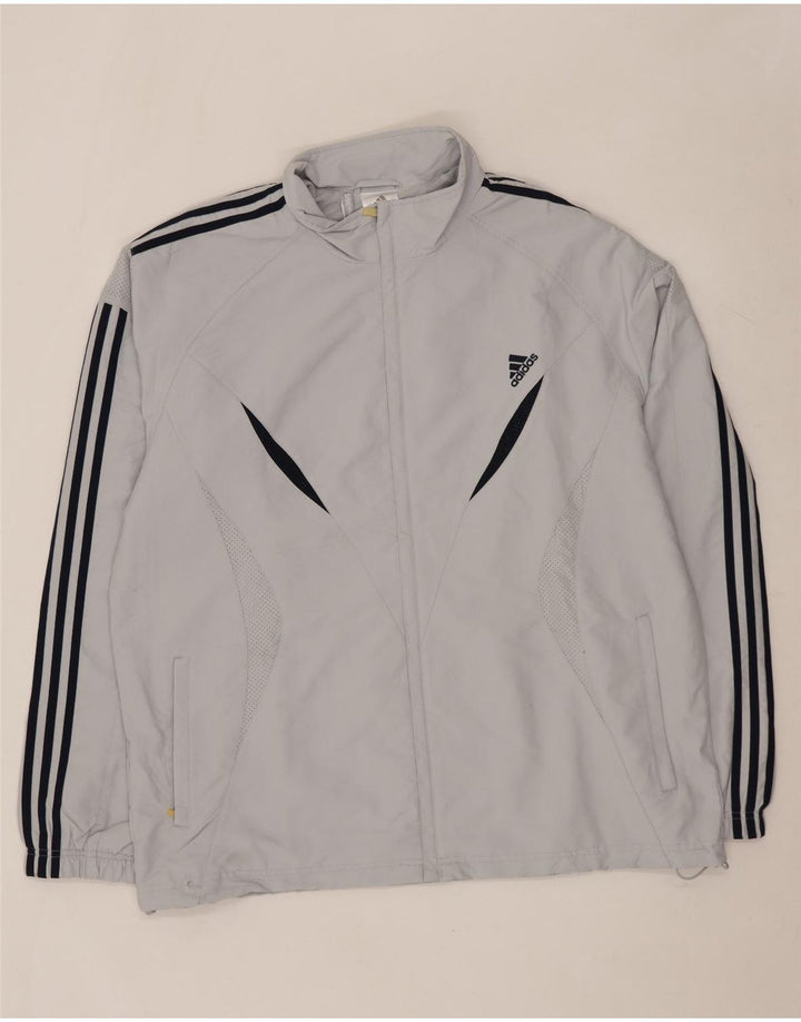 Мужская дождевик ADIDAS Clima 365 UK 42 XL, серый полиэстер с цветными блоками