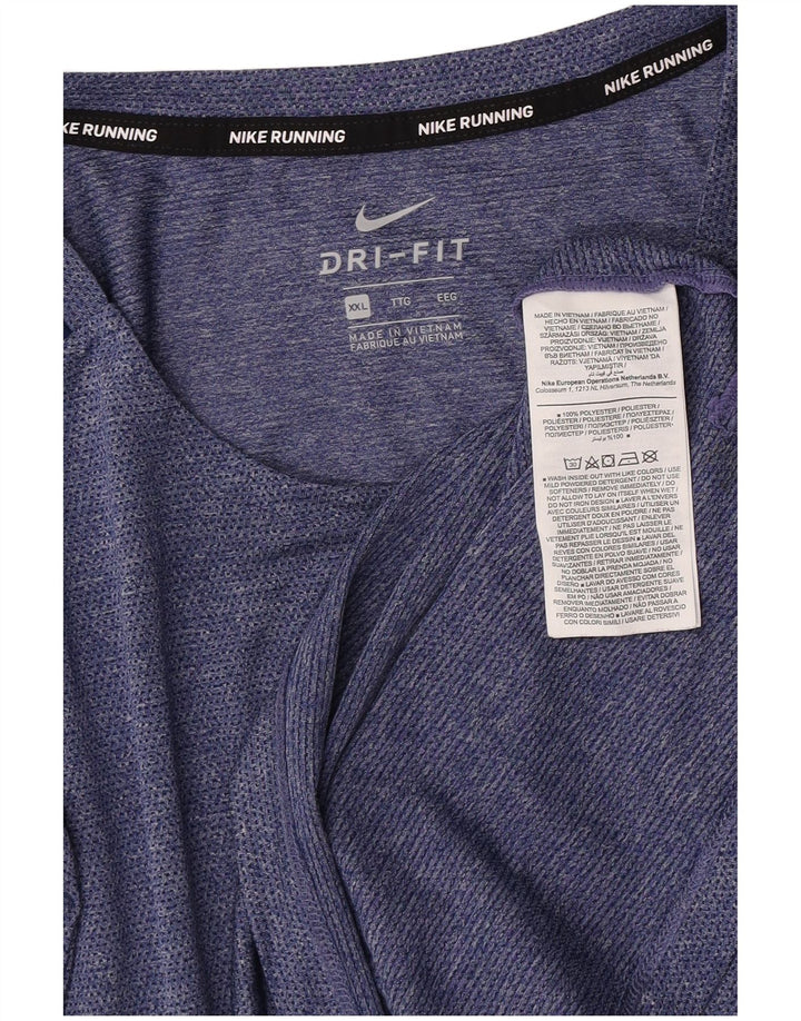 Мужская футболка Nike Dri Fit 2XL темно-синего цвета из полиэстера