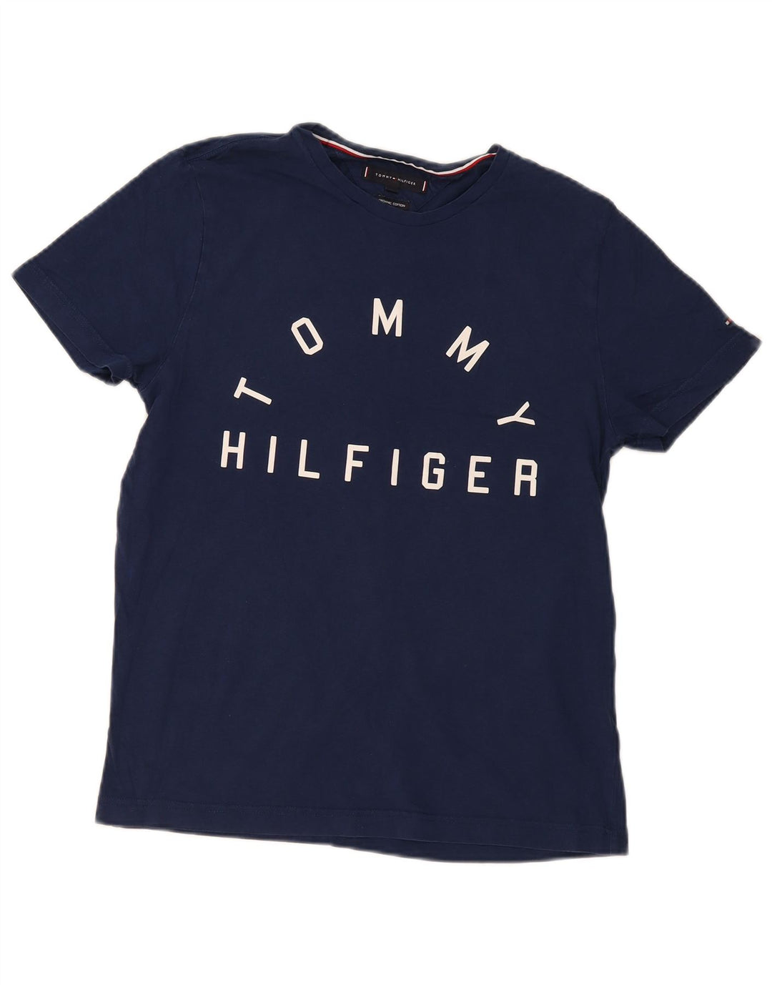 Женская футболка с рисунком Tommy Hilfiger Top UK 14, средний темно-синий хлопок
