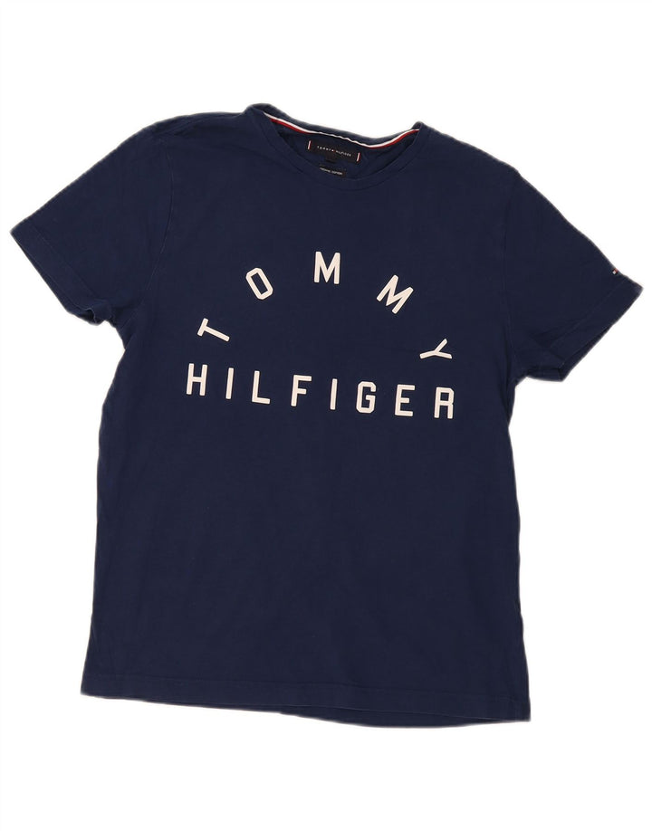 Женская футболка с рисунком Tommy Hilfiger Top UK 14, средний темно-синий хлопок