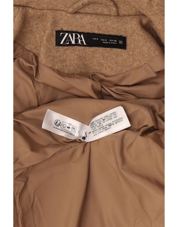 Женский бомбер Zara UK 10, маленький коричневый, полиэстер