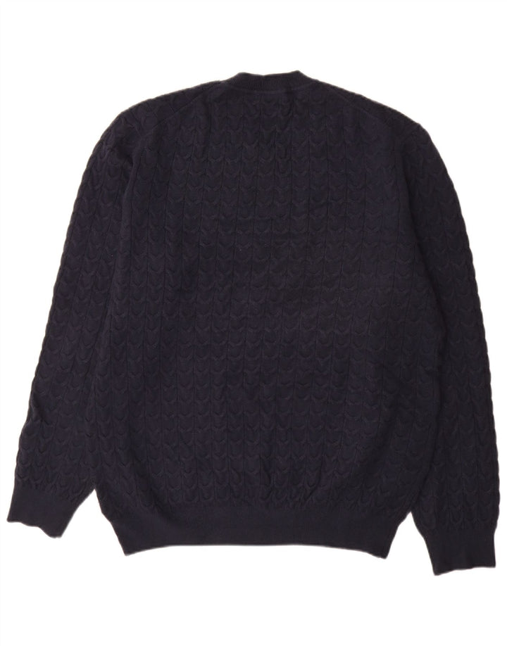 Мужской джемпер с круглым вырезом Massimo Dutti XL темно-синий из вискозы