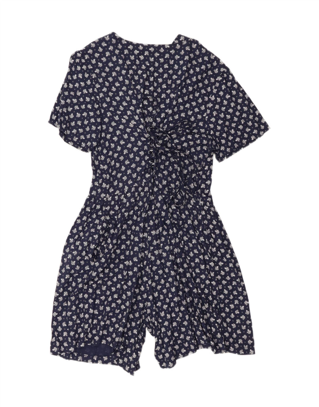 Винтажный женский комбинезон UK 20 2XL, темно-синий, вискоза с цветочным принтом