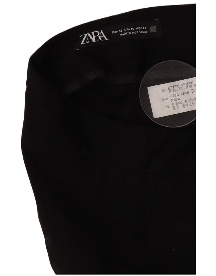 Женские узкие укороченные брюки Zara EU 38 Small W28 L26, черный полиэстер