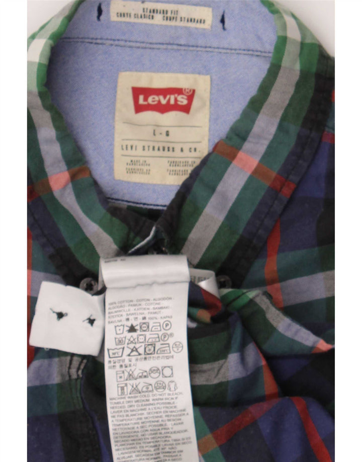 Мужская рубашка стандартного кроя Levi's, большая разноцветная клетка, хлопок