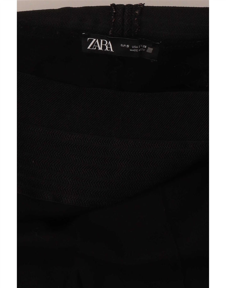 Женские укороченные леггинсы Zara UK 8, маленькие черные с рисунком «елочка»