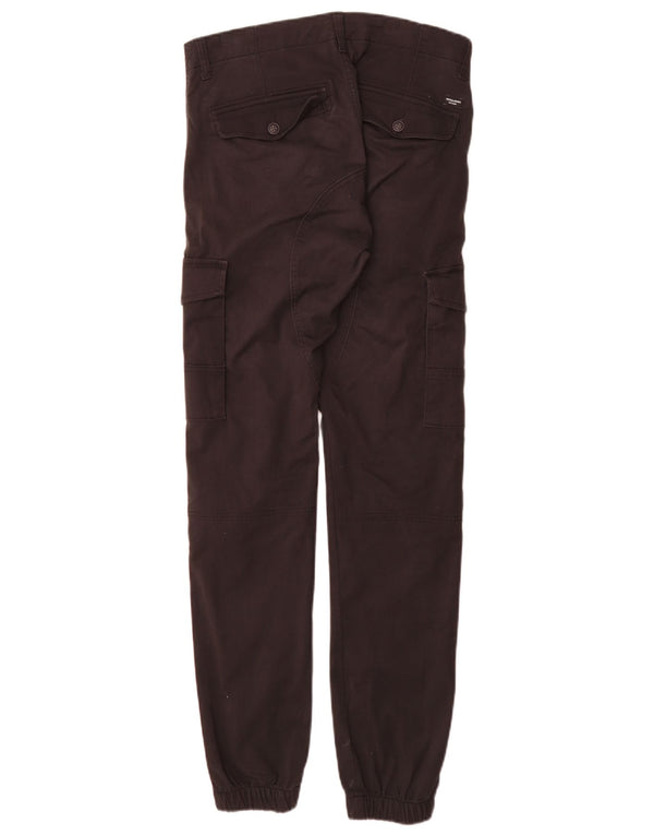 Мужские зауженные брюки-карго Jack & Jones W29 L34, черный хлопок
