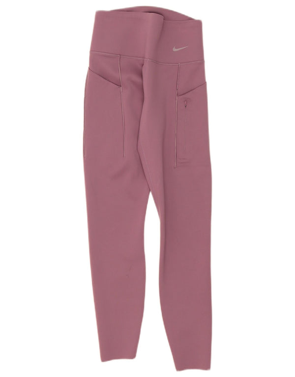 Женские леггинсы Nike Dri Fit UK 8, маленькие розовые нейлоновые