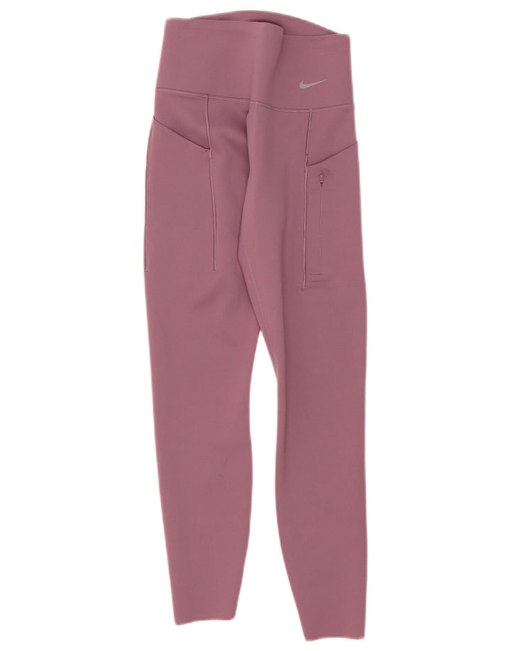 Женские леггинсы Nike Dri Fit UK 8, маленькие розовые нейлоновые