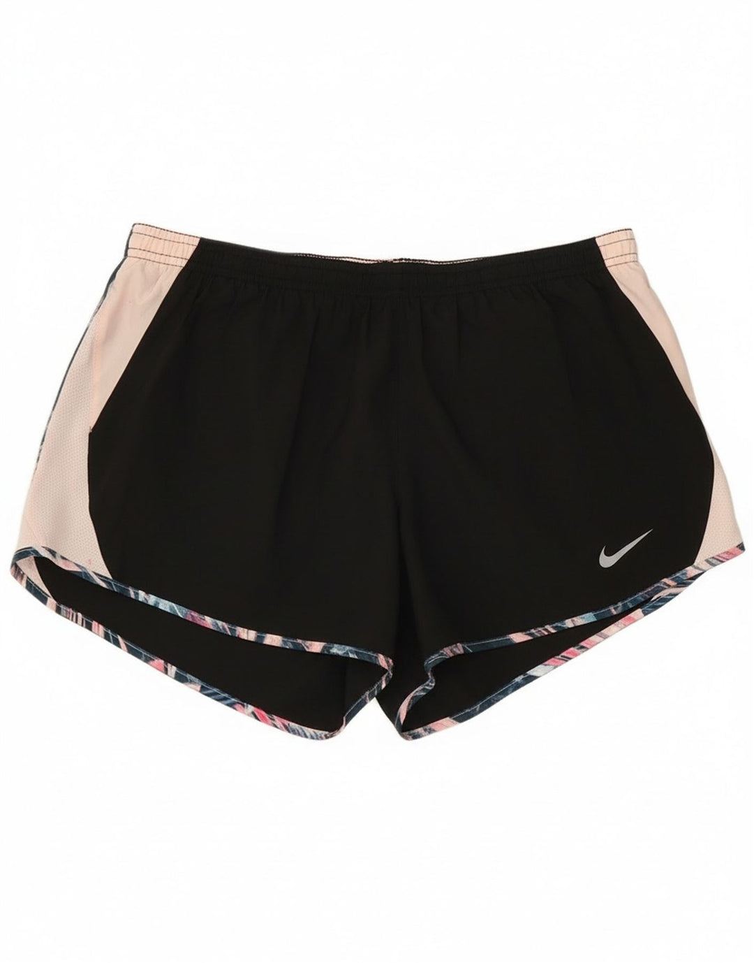 Женские спортивные шорты Nike Dri Fit UK 14, большие черные полиэстер с цветными блоками