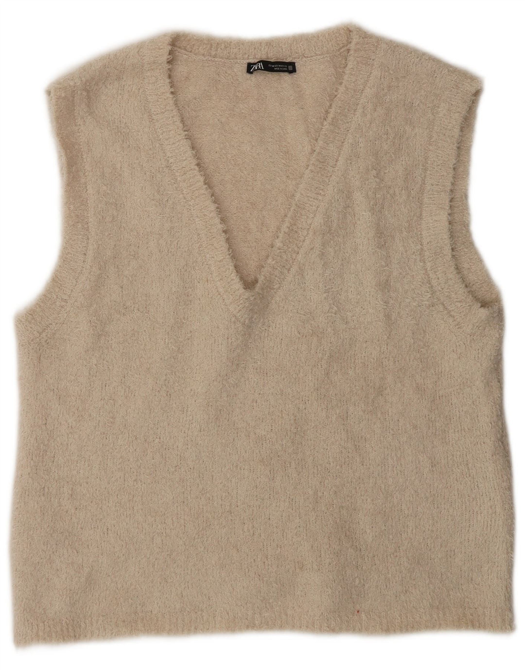 Женская майка Zara Vest UK 14, средний бежевый полиэстер