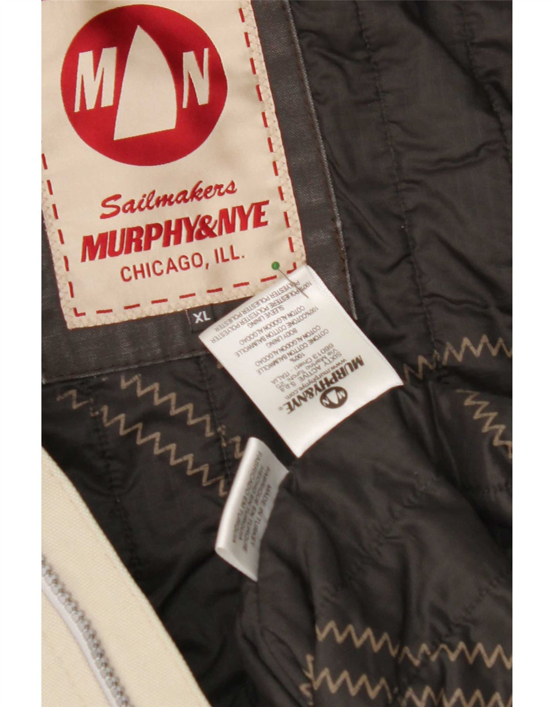 Мужская куртка-бомбер Murphy & Nye Sailmakers UK 42 XL, серый хлопок с цветными блоками
