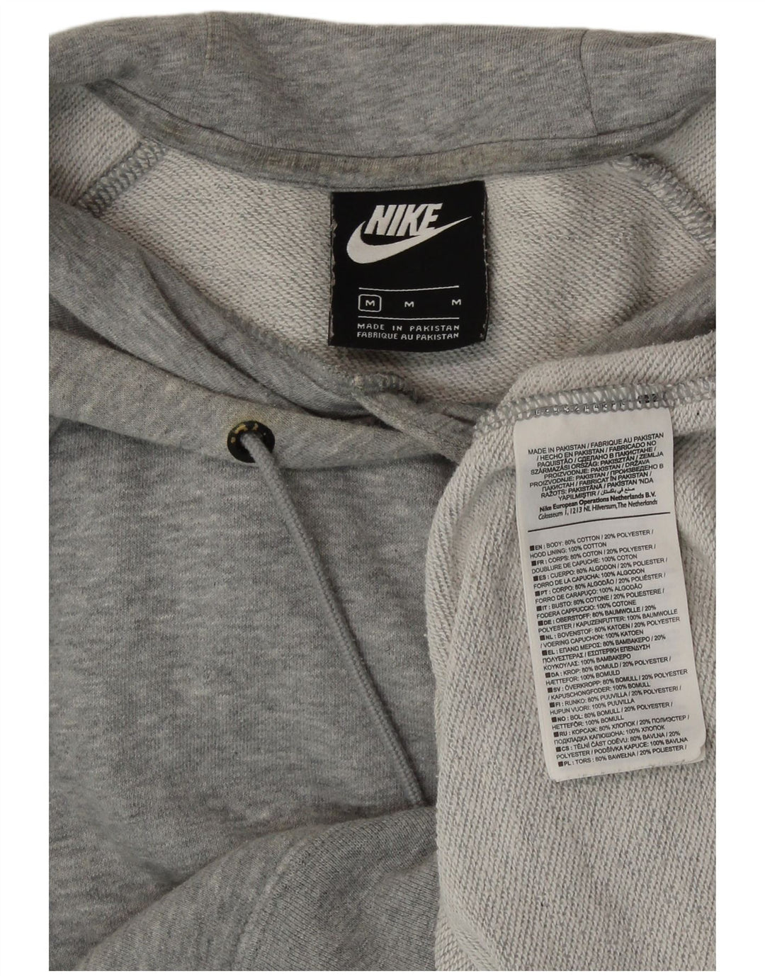 Женский джемпер с капюшоном NIKE UK 14, хлопковый средний серый цвет