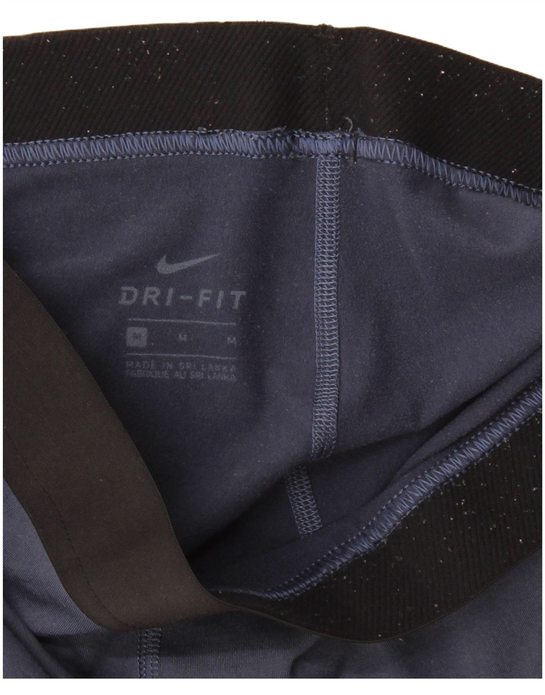 Женские леггинсы с рисунком Nike Dri Fit UK 12, средние темно-синие с геометрическим узором