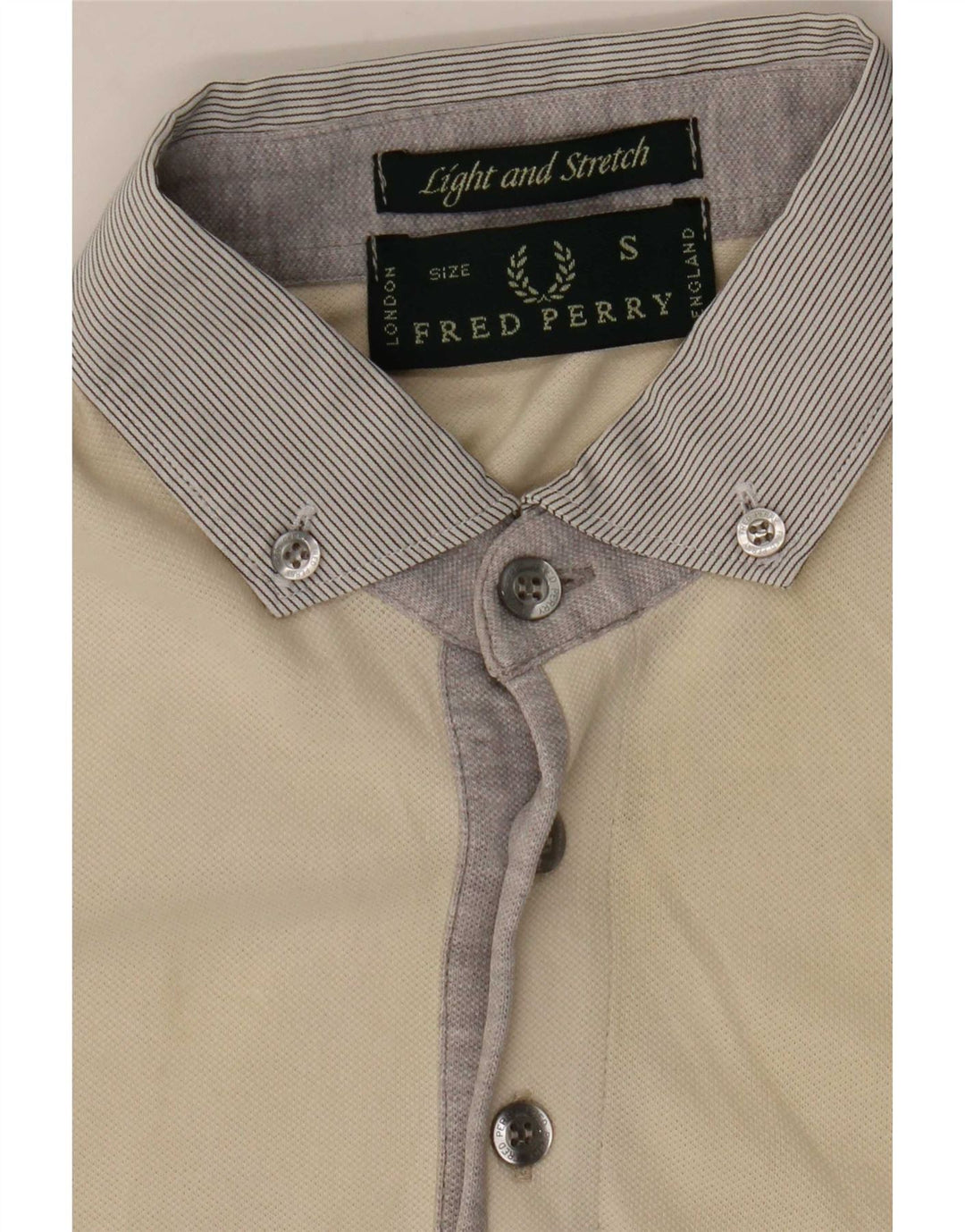 Мужская рубашка-поло Fred Perry, маленькая, бежевая, цветной блок