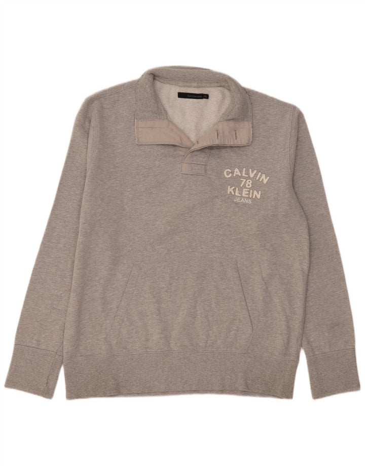 Calvin Klein Jeans Мужская толстовка на пуговицах с рисунком, джемпер 2XL, серый