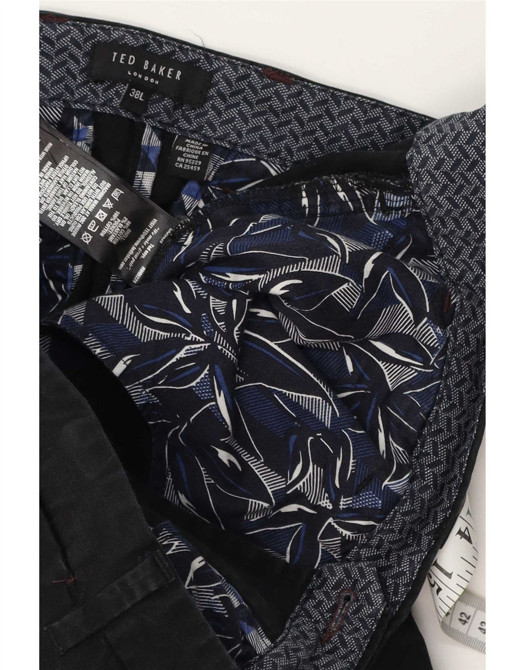 Мужские узкие брюки Ted Baker W38 L34, черные хлопковые