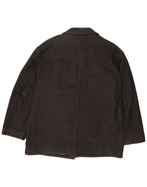 Винтажная мужская кожаная куртка UK 42 XL, черная