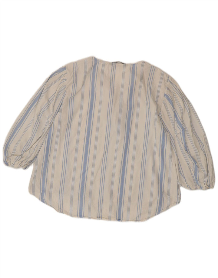 Женская блузка с рукавом 3/4 ZARA, Великобритания, 12, средний синий в полоску